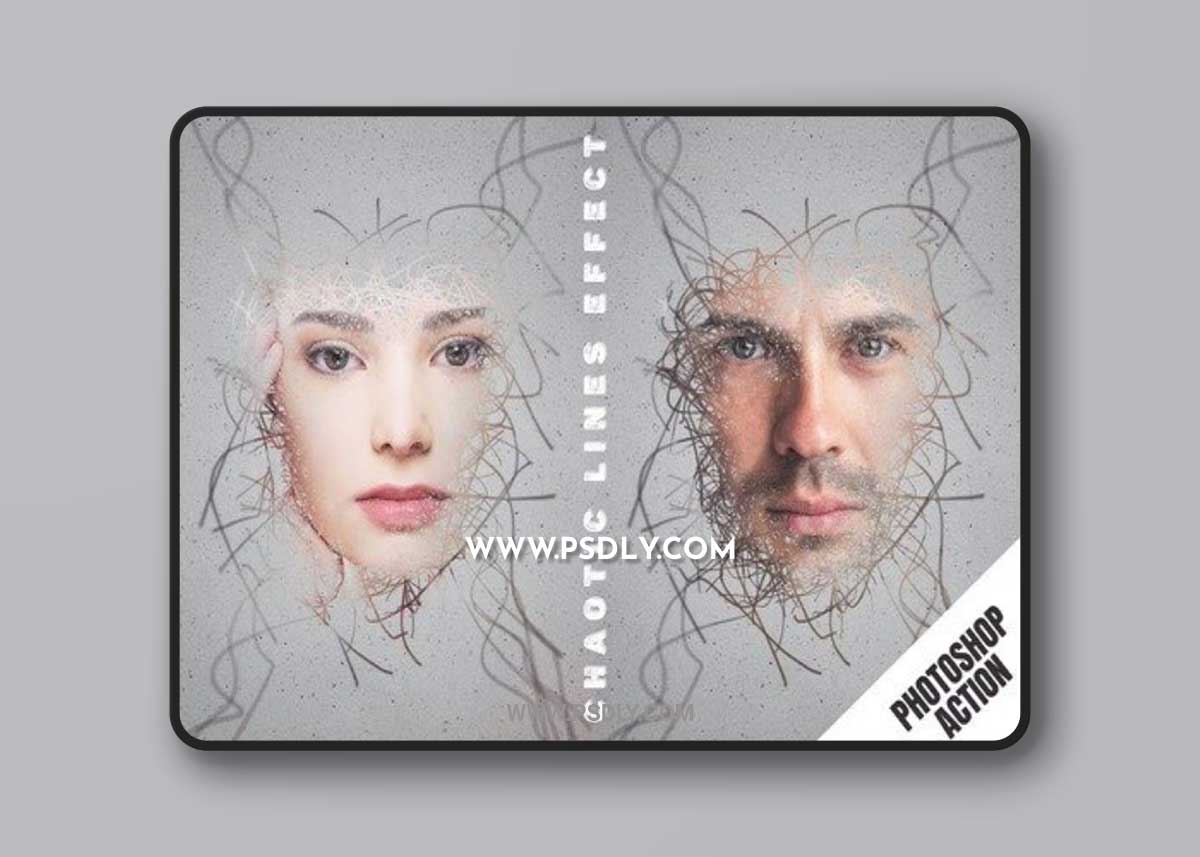 Chaotic Lines Effect Photoshop Action