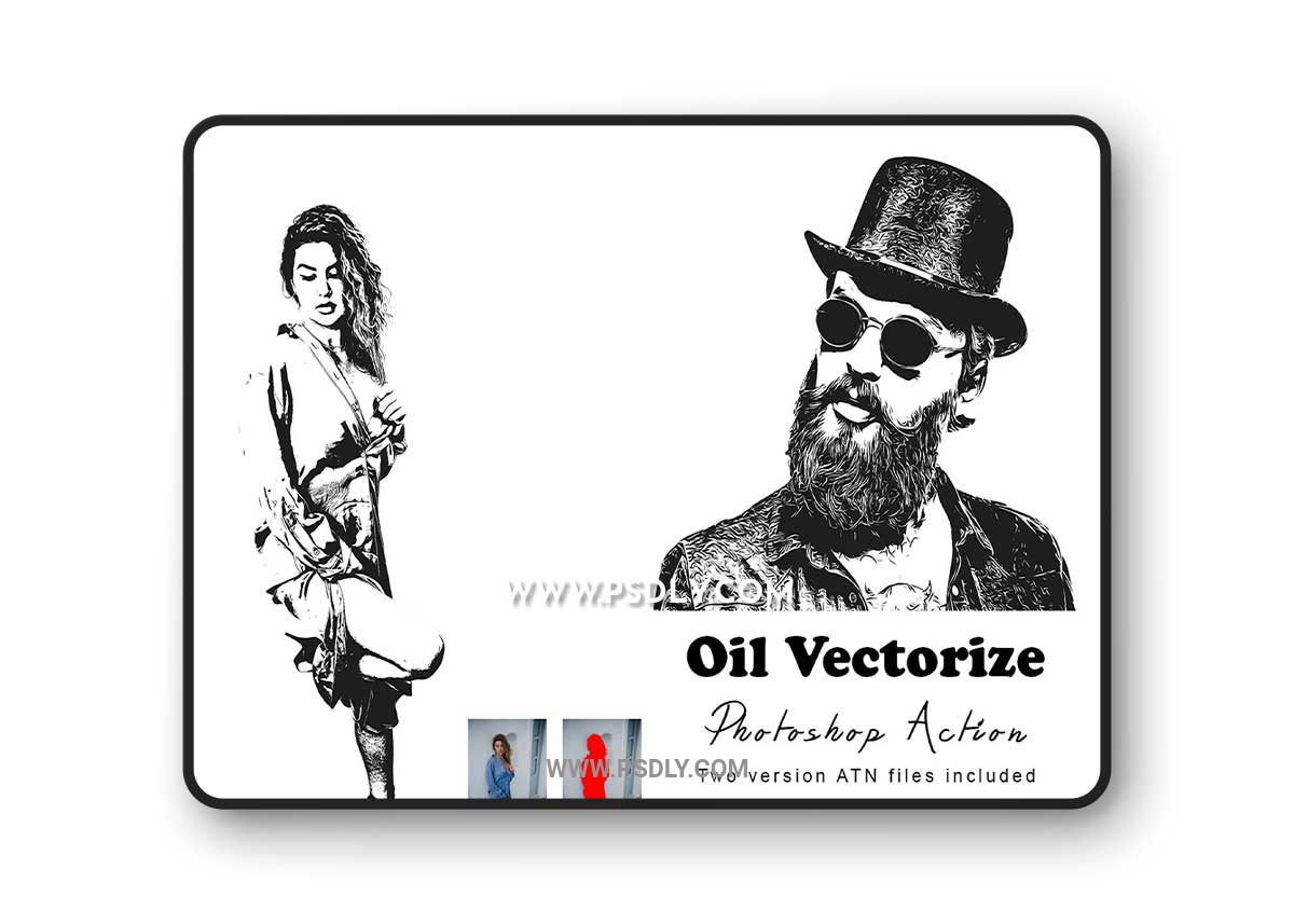 CreativeMarket - Oil Vectorize Photoshop Action 7530221