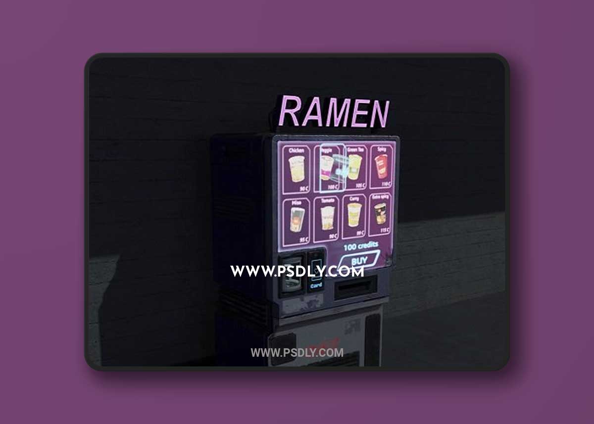 Cyberpunk Ramen Vending Machine 3D Model