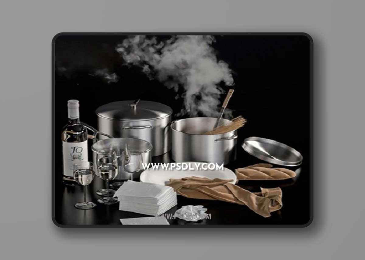 Decorative Set for the Kitchen 01 3D Model