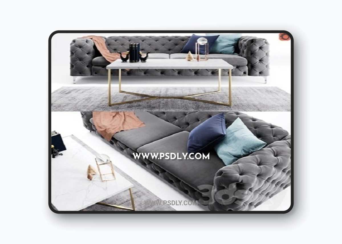 Kogut Chesterfield Sofa 3D Model