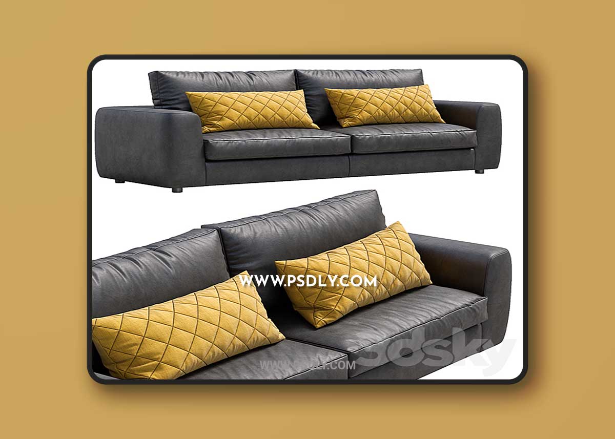 Leather sofa Alameda9 1 3D Model