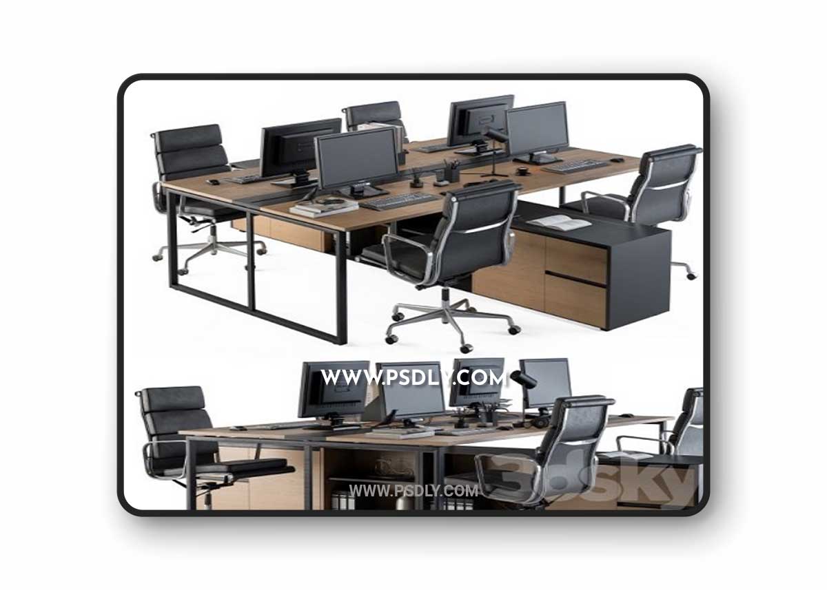 Office Furniture - employee Set 13 3D Model