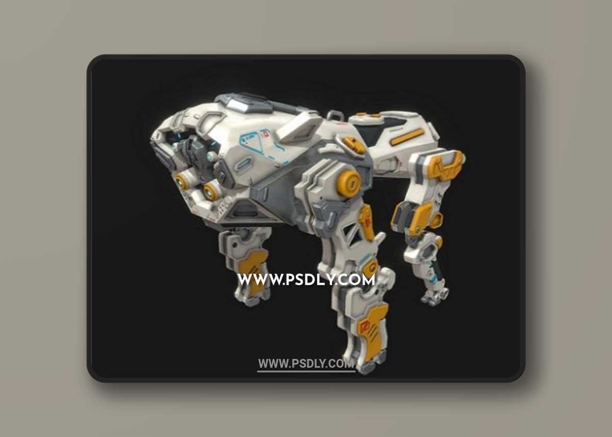 Sci-fi quadruped scout robot 3D Model Product Preview