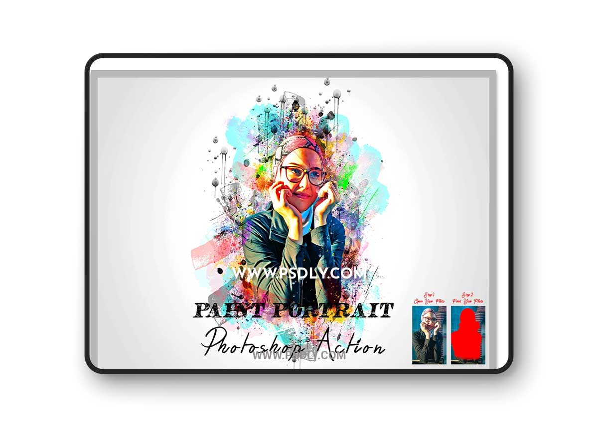 CreativeMarket - Paint Portrait Photoshop Action 7470554