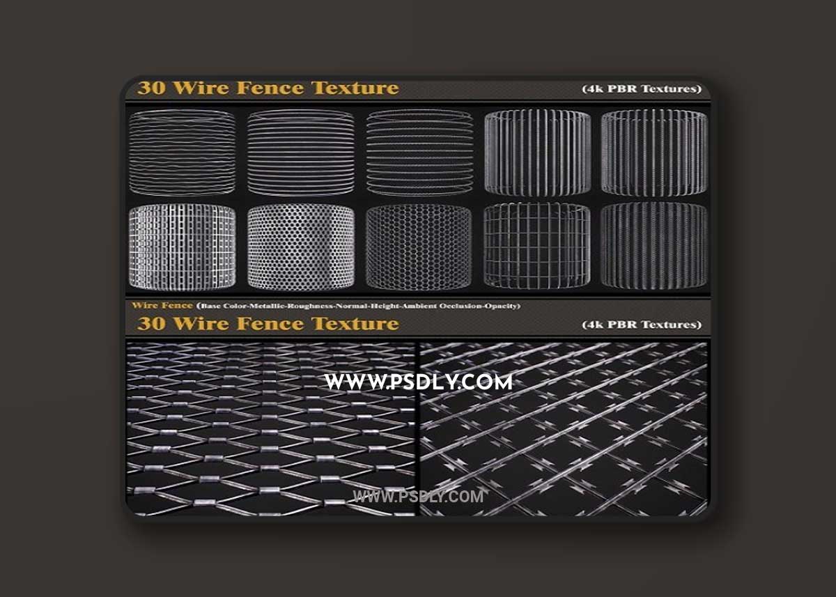 ArtStation - 30 Wire Fence Texture