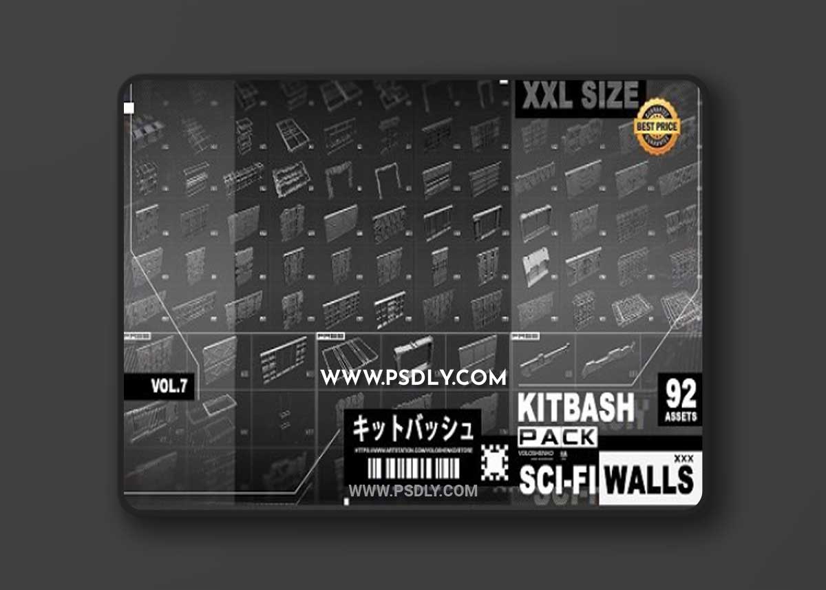 Artstation - Sci-Fi walls Kitbash Pack_92+ Vol.7