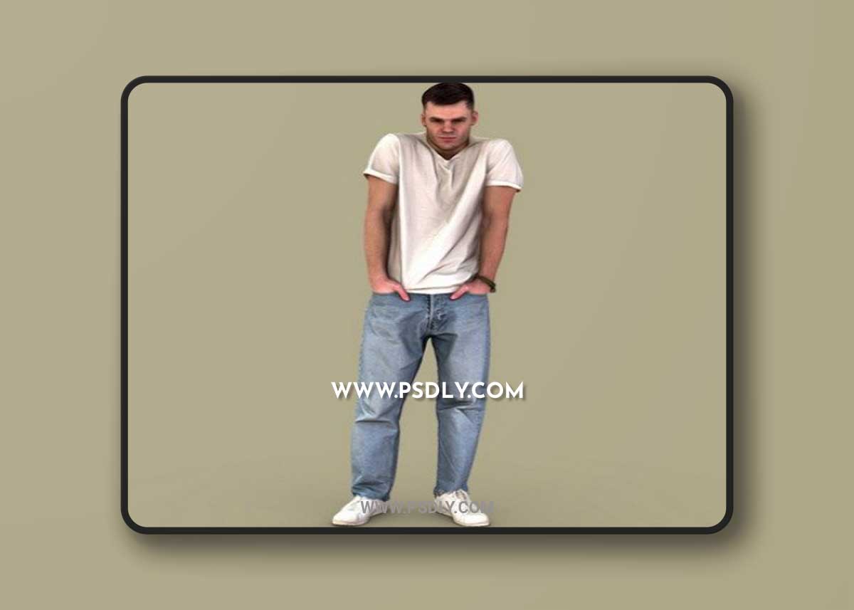Casual guy standing 3d model