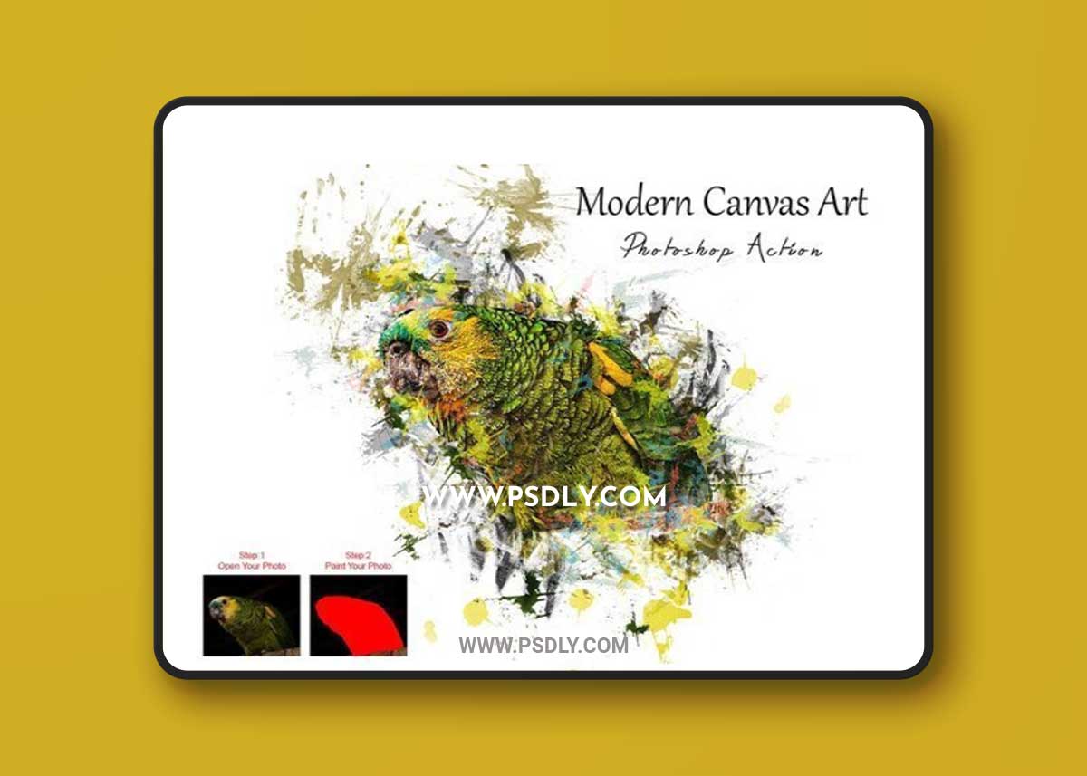 CreativeMarket - Modern Canvas Art Photoshop Action 7815680