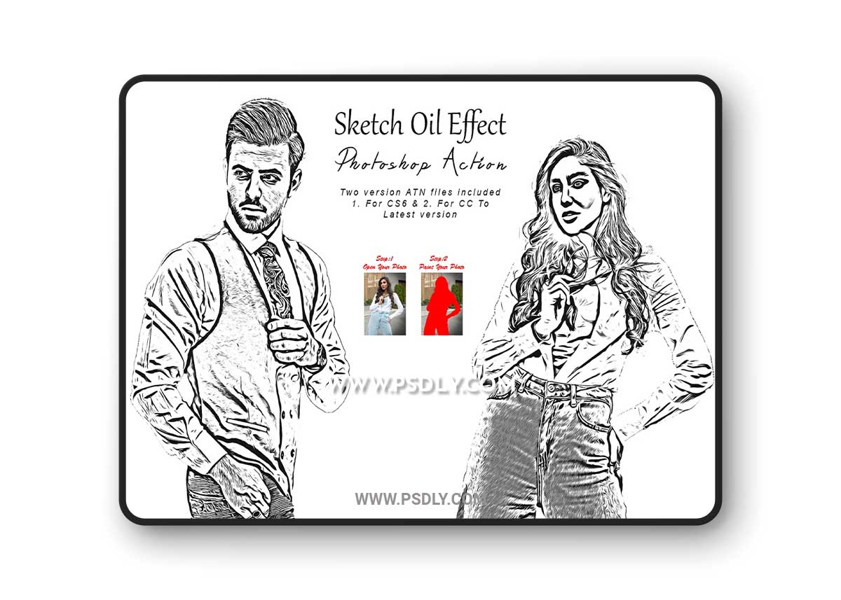 CreativeMarket - Sketch Oil Effect Photoshop Action 7811733