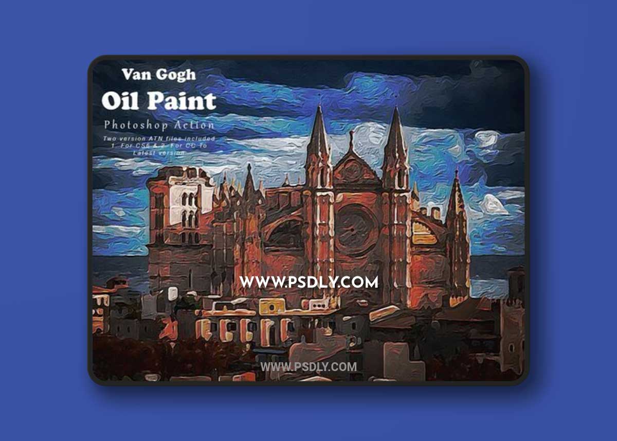 CreativeMarket - Van Gogh Oil Paint Photoshop Action 7822916