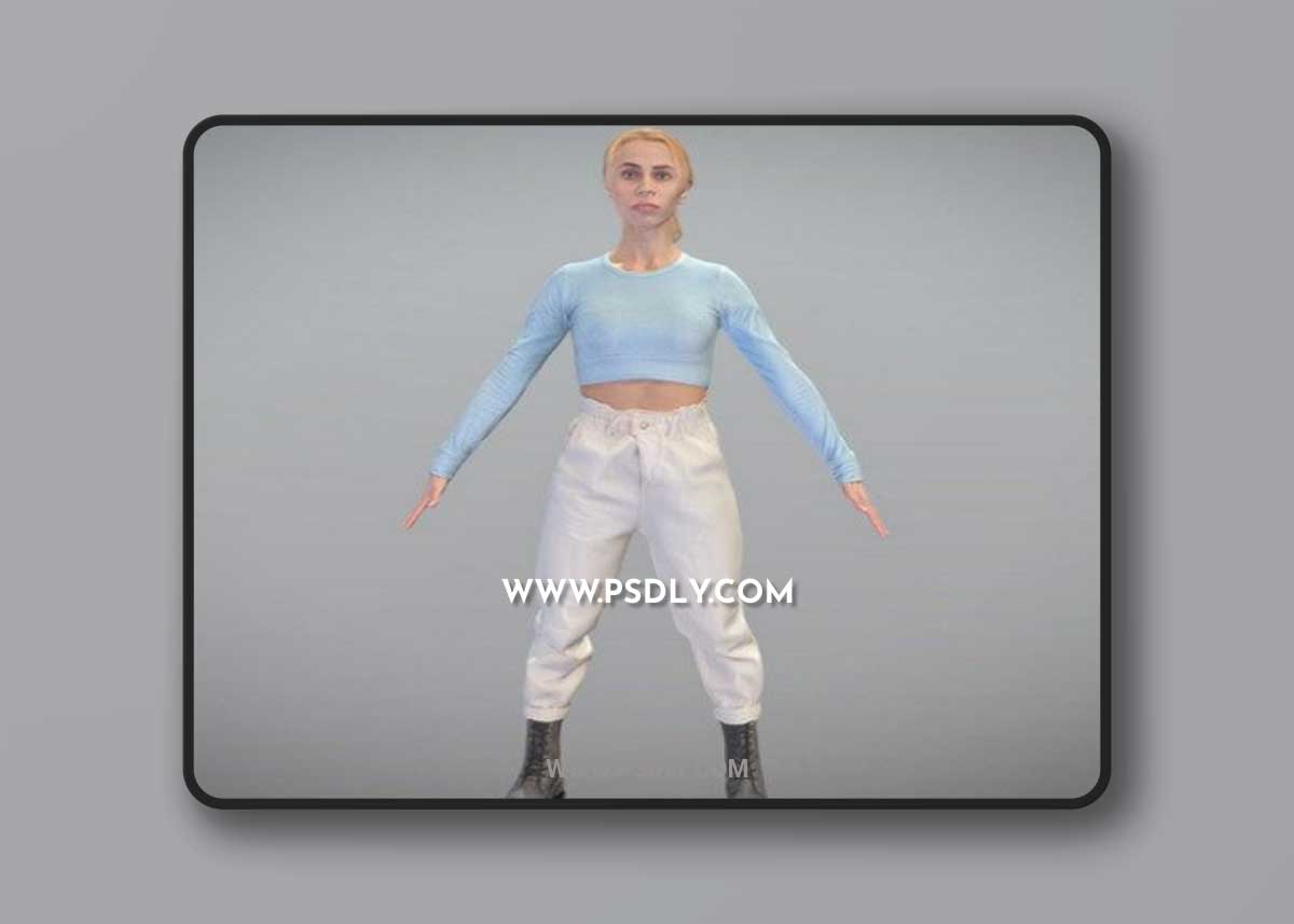 Cute woman ready for animation 363 3D Model