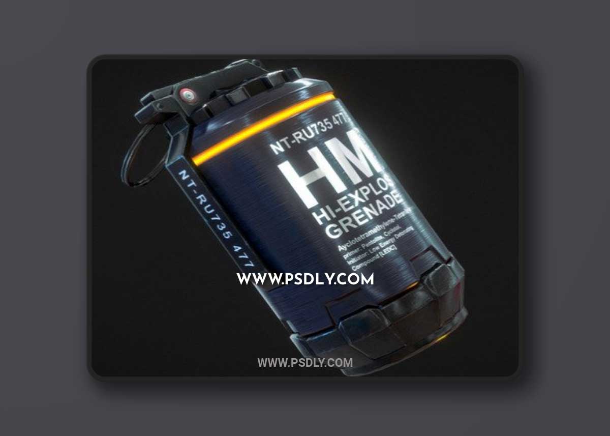 Grenade Elysium (Game Ready) 3D Model