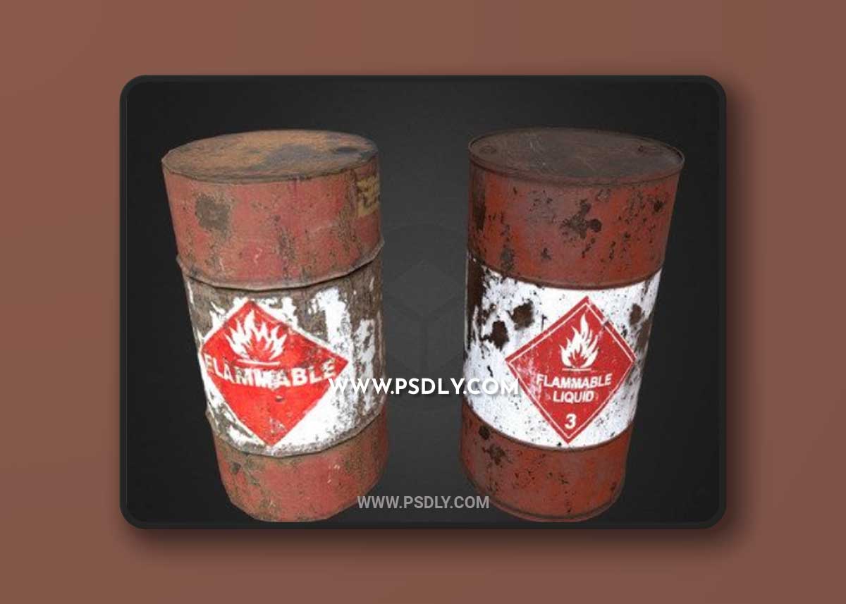 Half-Life 2 Remake. Explosive Oil Drum (New) 3D Model