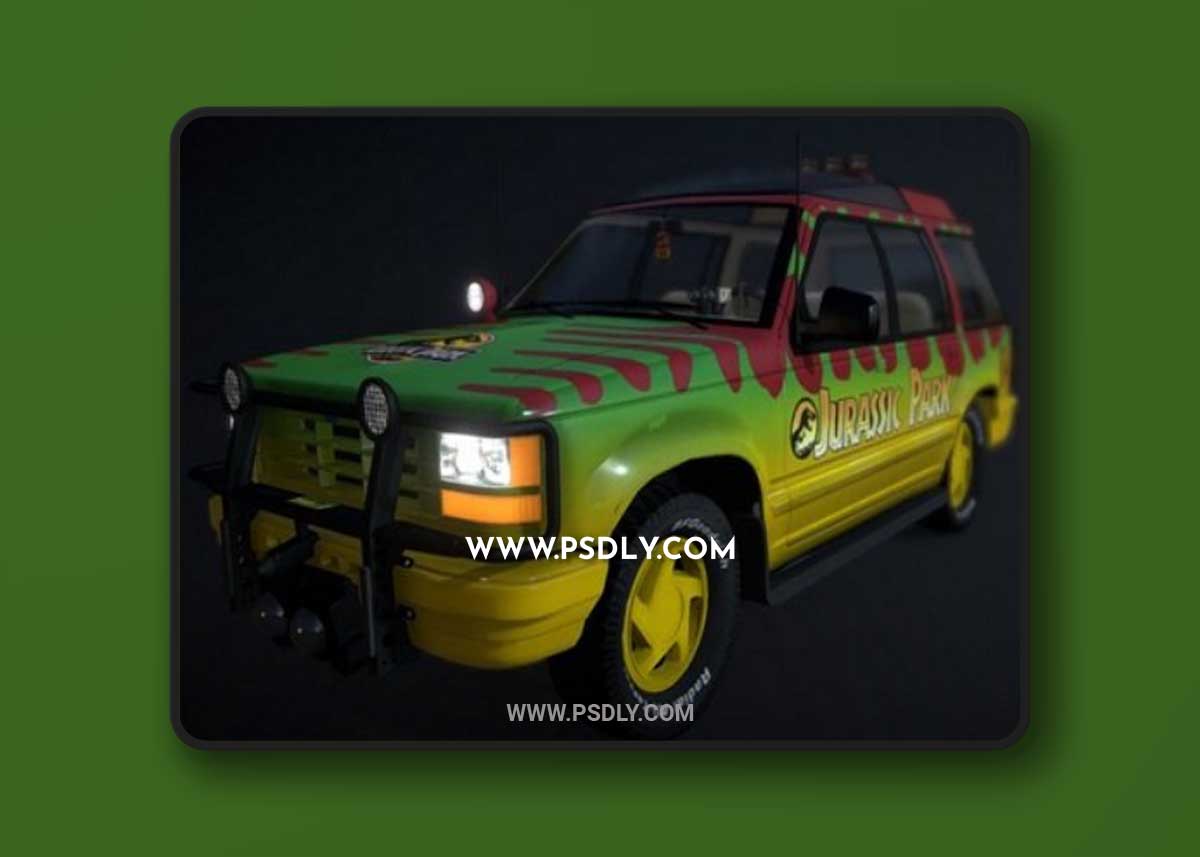 Jurassic Park SUV 3D Model