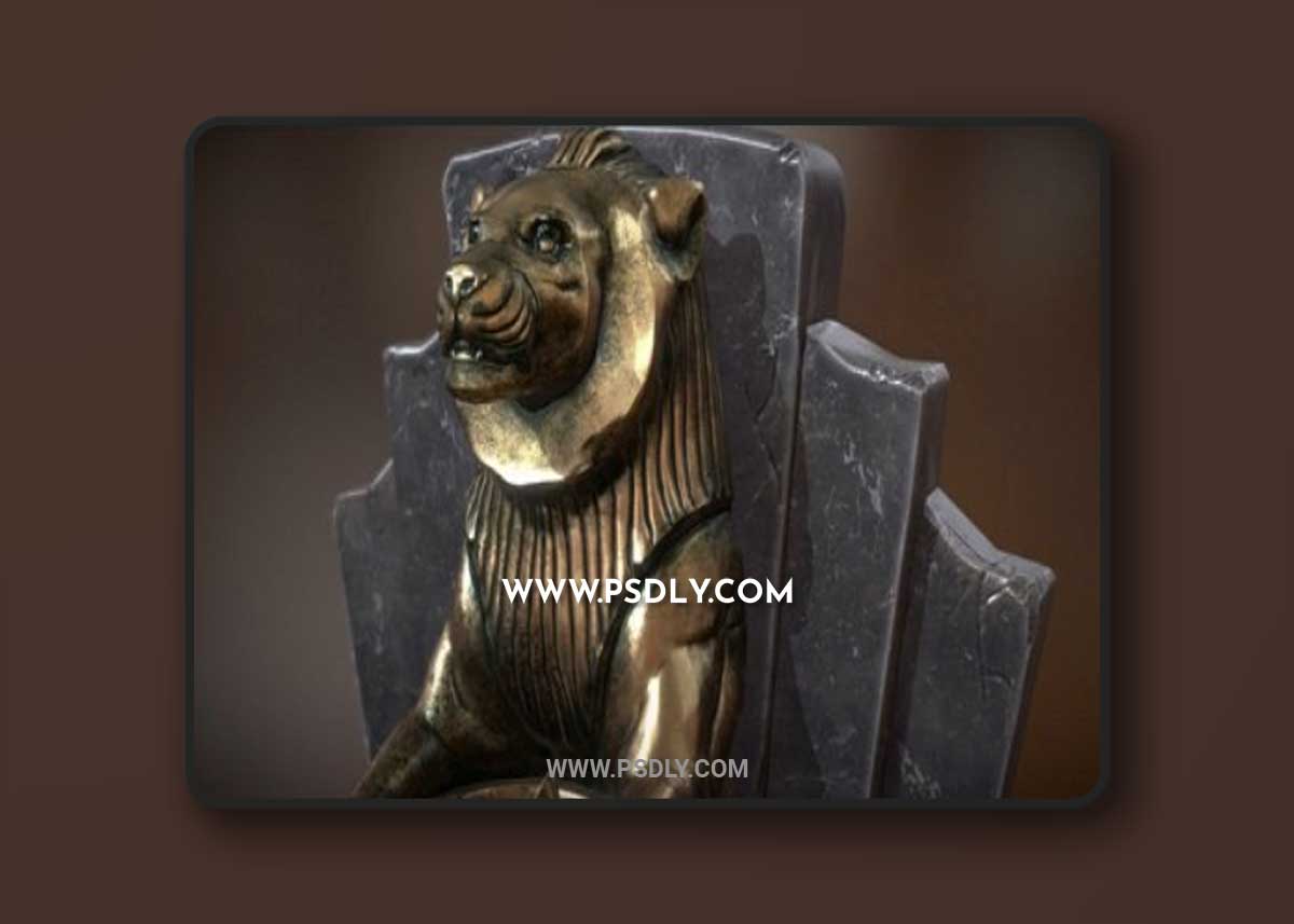 Lion Drinking Fountain 3D Model