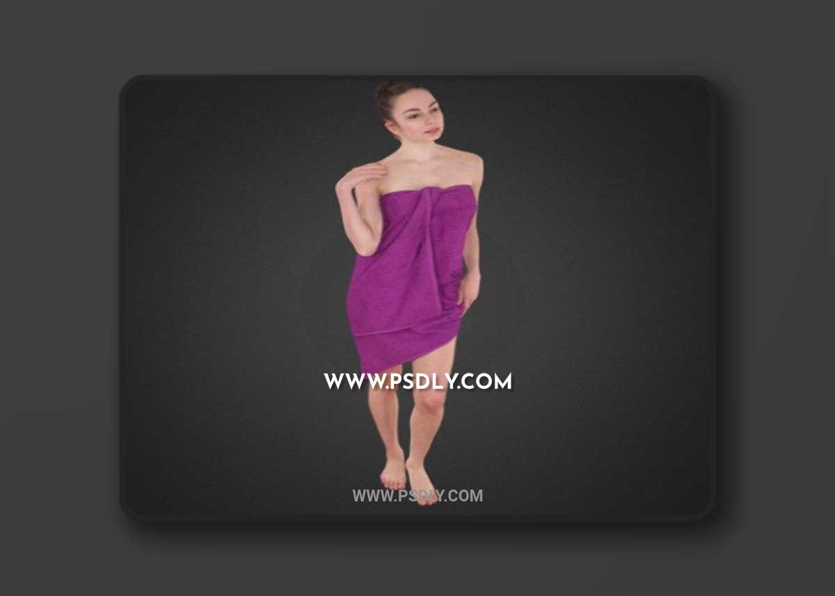 Naked Girl After Bath 3D Model