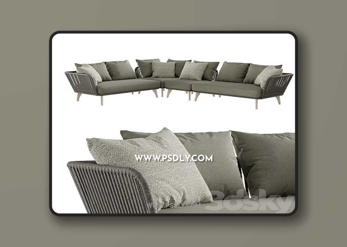 Outdoor garden wicker woven modular sofa 4so Santander