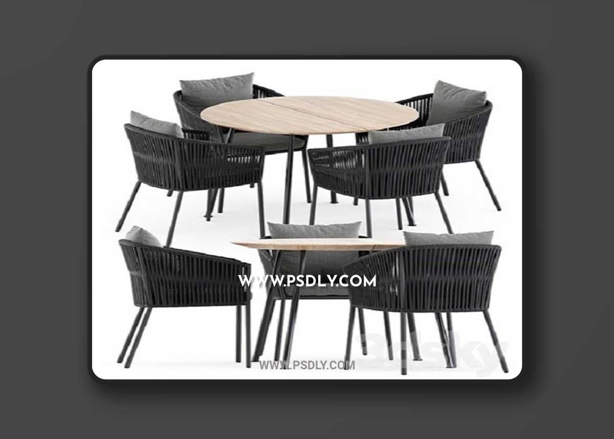 Porto Dining Chair by burkedecor and Agave table by ethimo