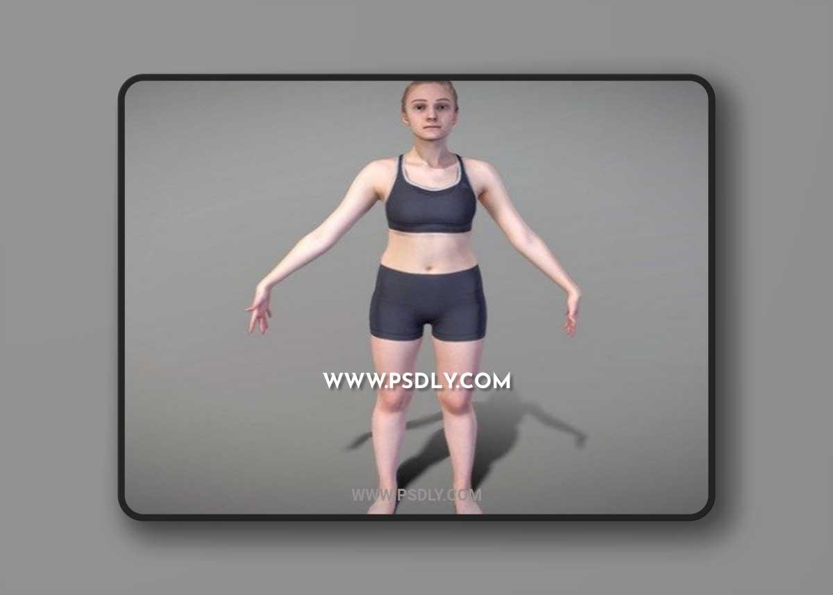 Sporty woman ready for animation 118 3D Model