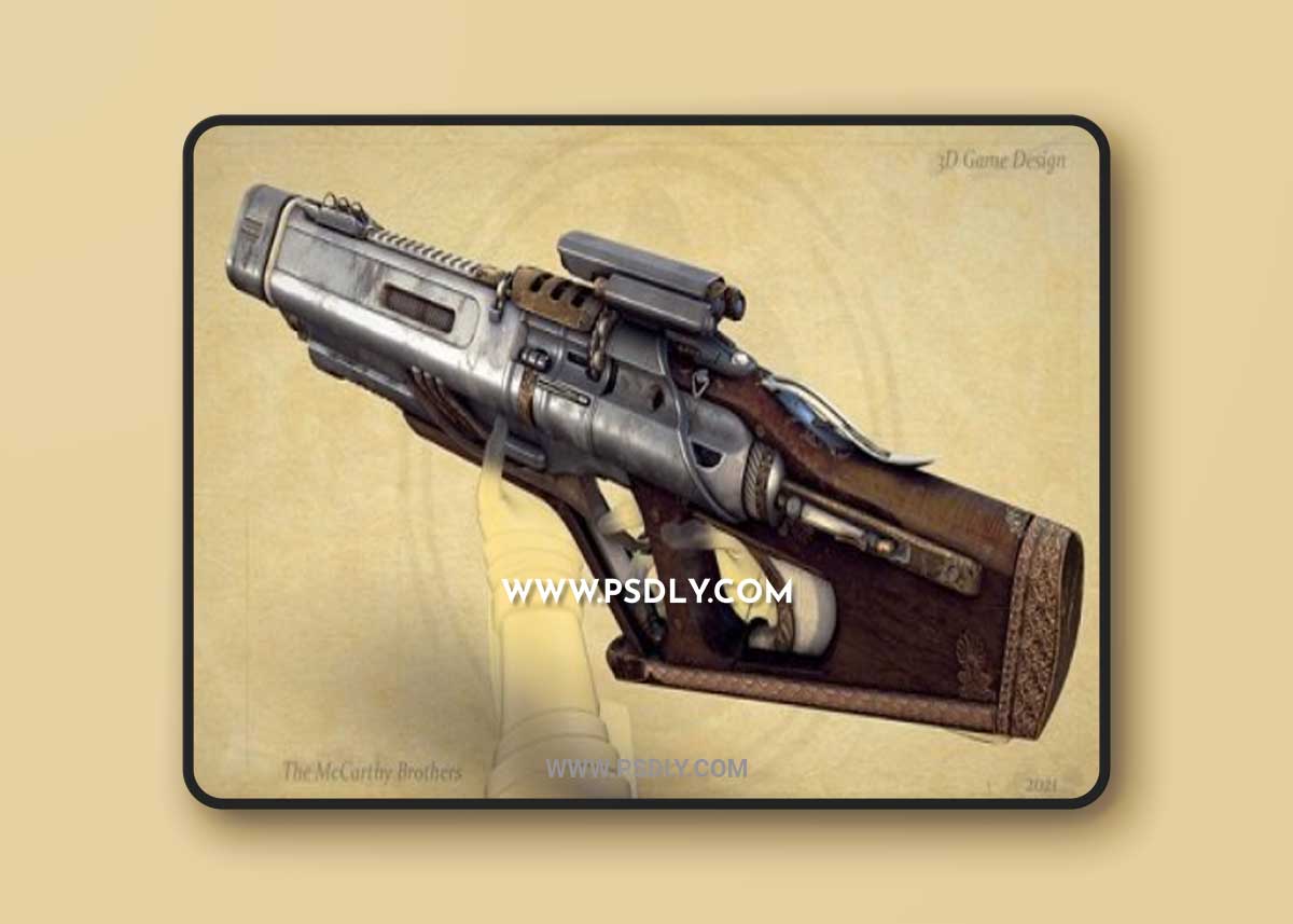 Steampunk Tri-Shot Assault Rifle 3D Model