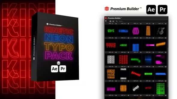 Videohive Kinetic Neon Typo Pack 39609087