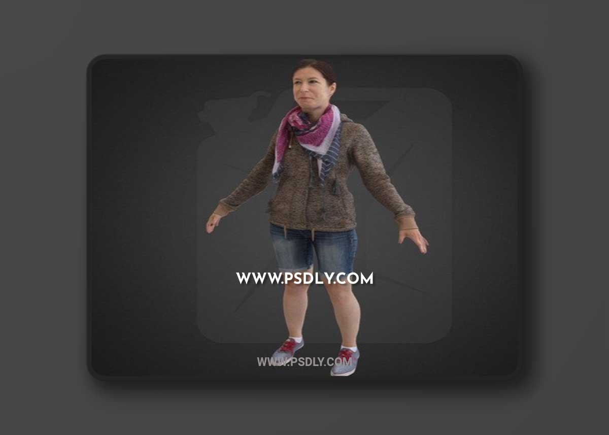 Woman in a Shawl 3D Model