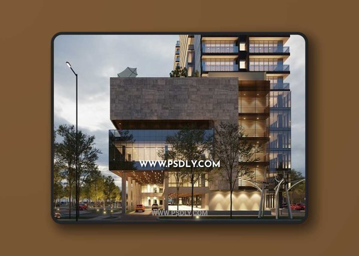 3D Office Tower Exterior 3D Model