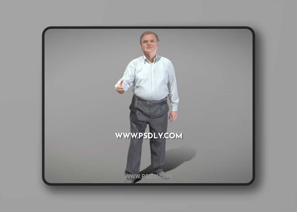 Adult male in office style is shaking hand 64 3D Model