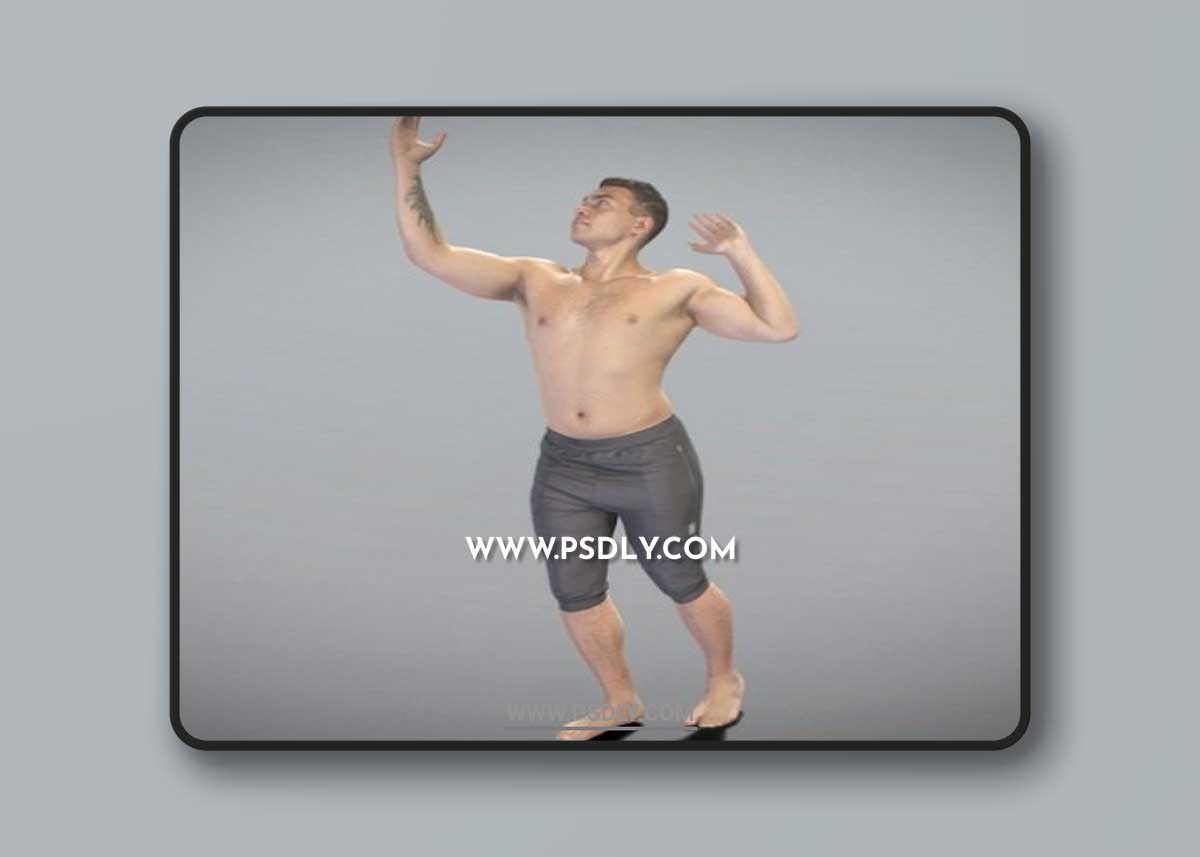 Athletic handsome man pitching the ball 201 3D Model