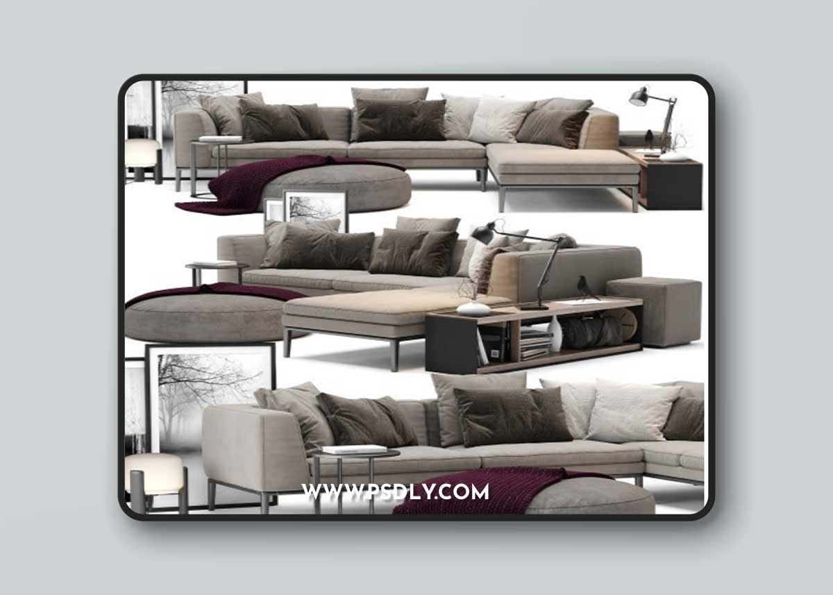 B and B Italia Michel Sofa 12 3D Model