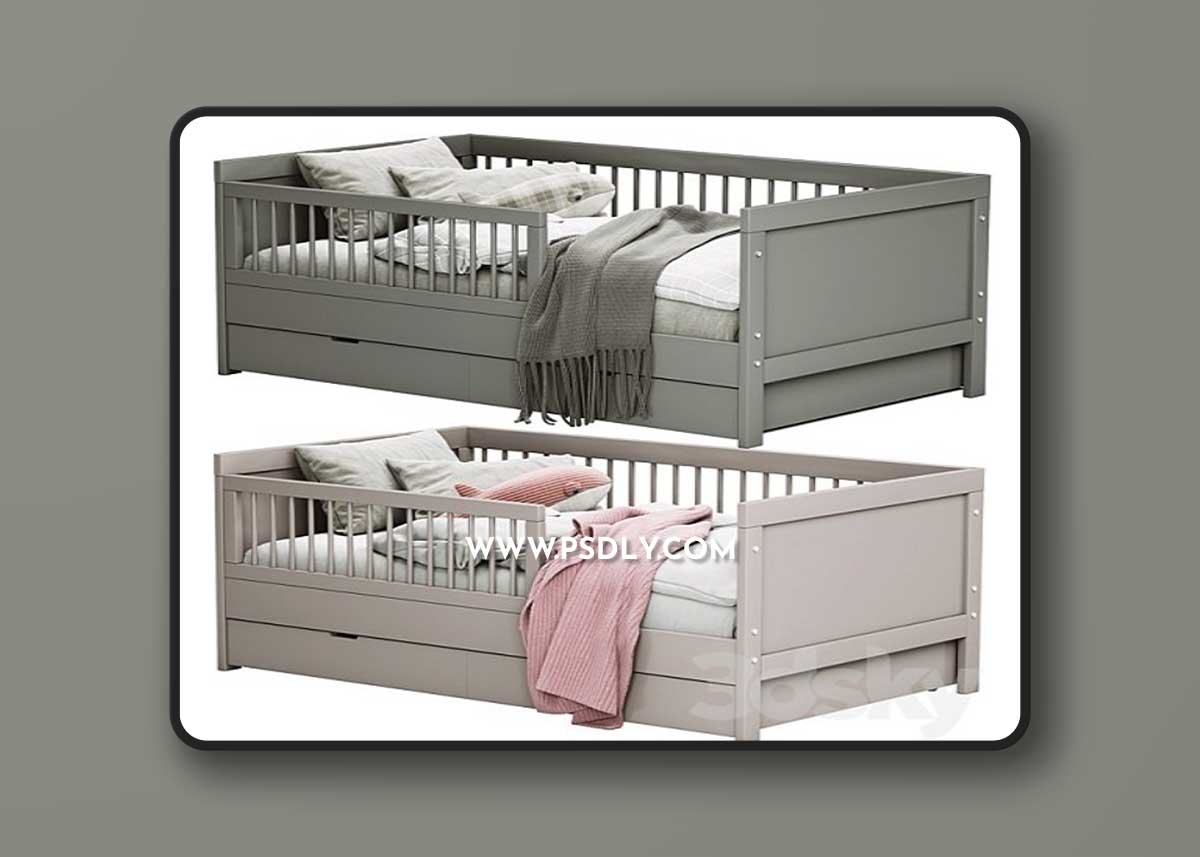 Childroom LIT ENFANT VIVIEN GRIS 3D Model