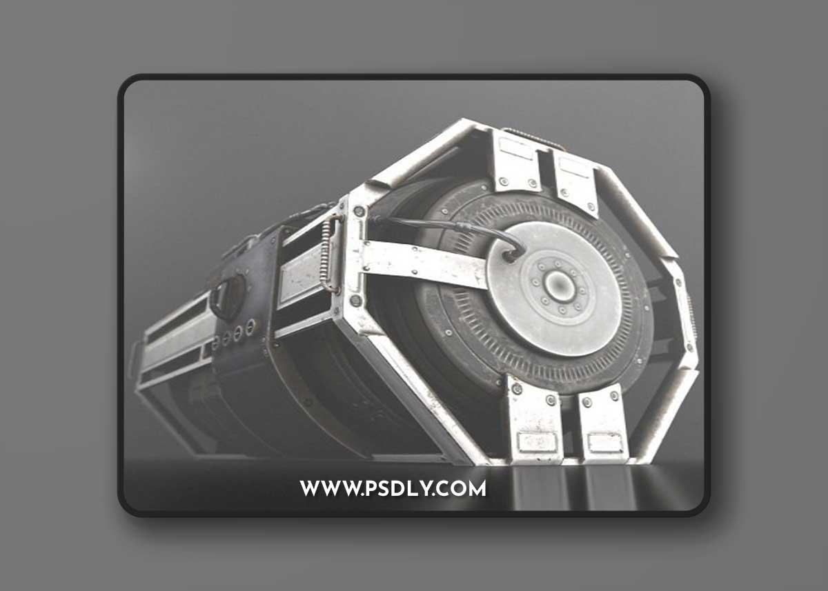 Futuristic Emergency Backup Generator Low-poly 3D model