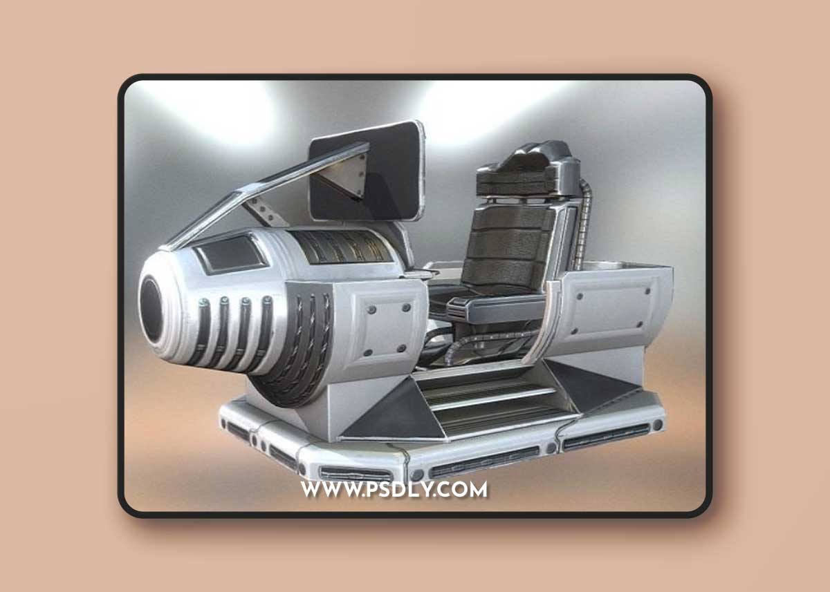 Futuristic control module Basic Version Low-poly 3D model