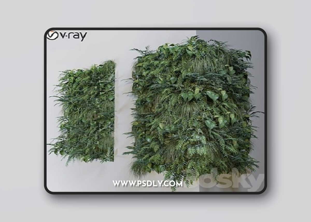 Green wall + corner 3D Model