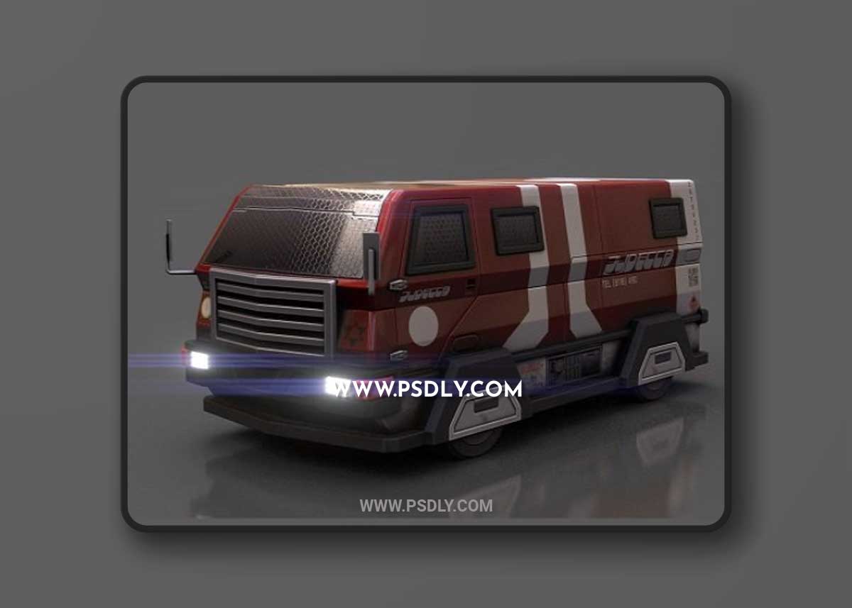 Heavy Cyberpunk Van 3D Model
