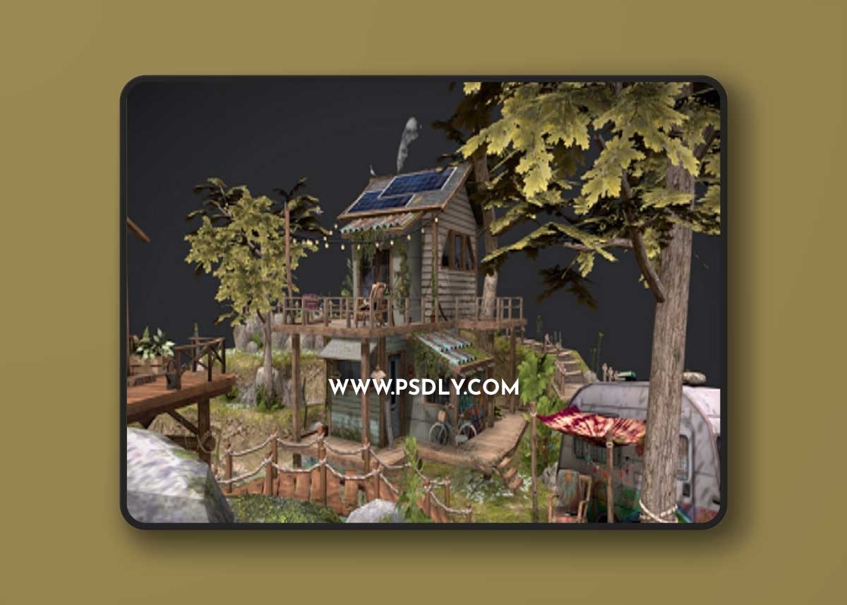 Hippies Eco paradise 3D Model