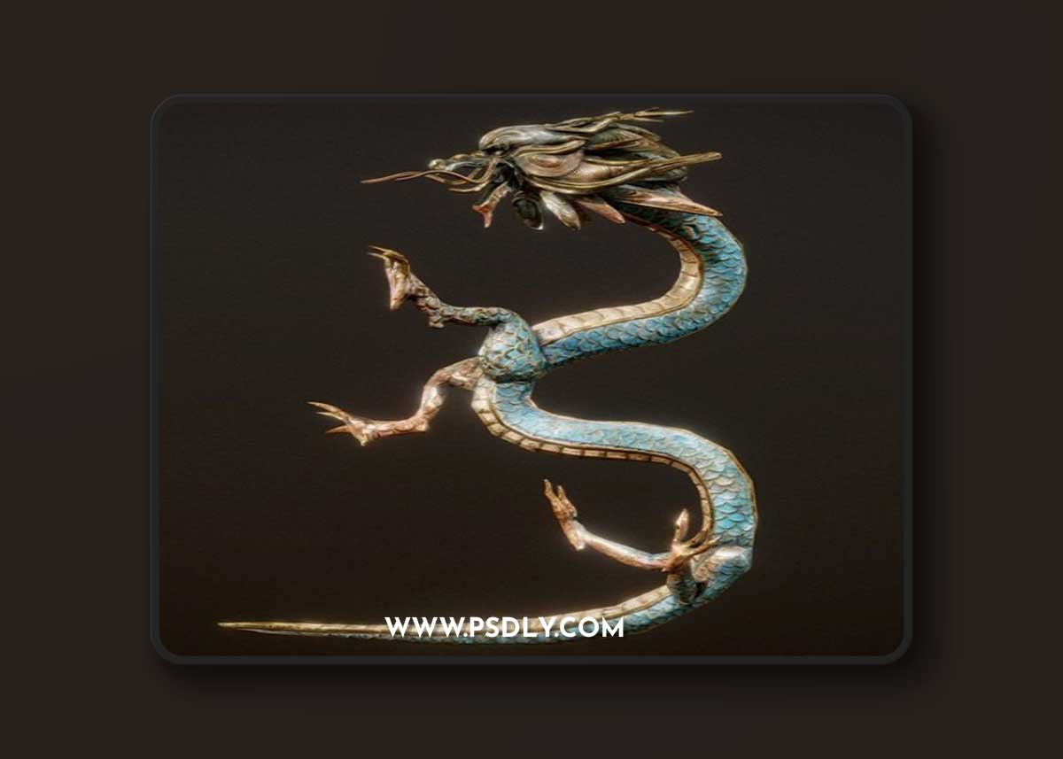 Korean Ornamental Dragon PBR 3D Model