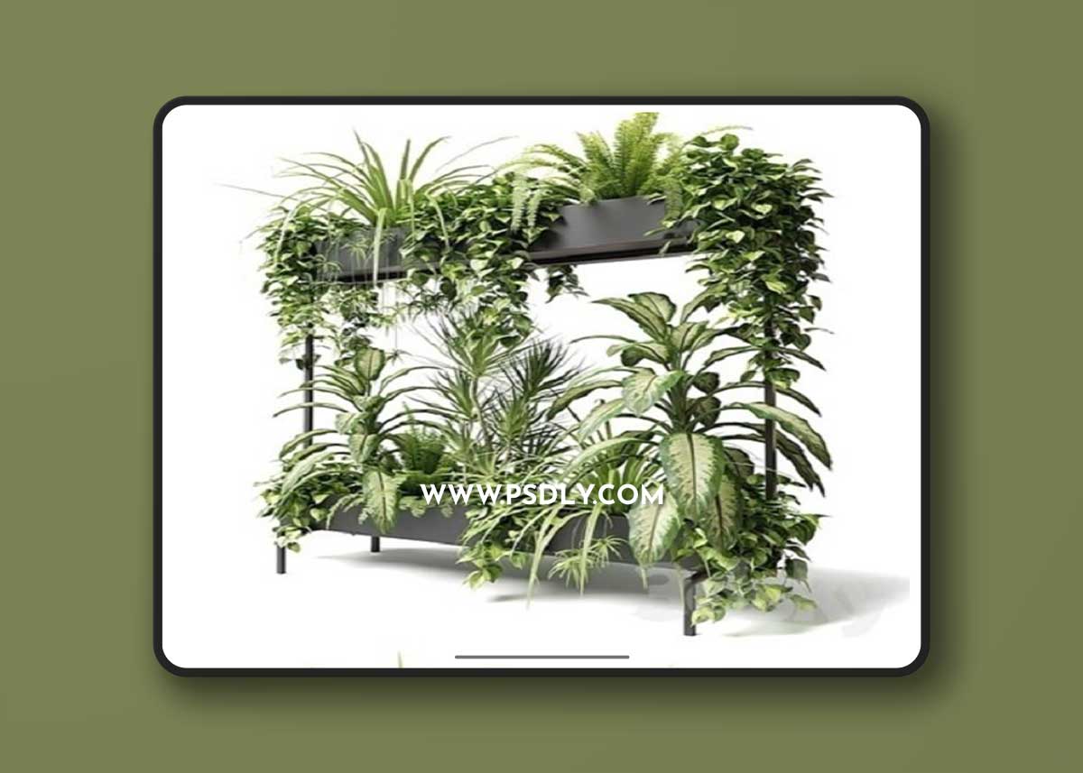 Mynthe rectangular two-storey planter 3D Model