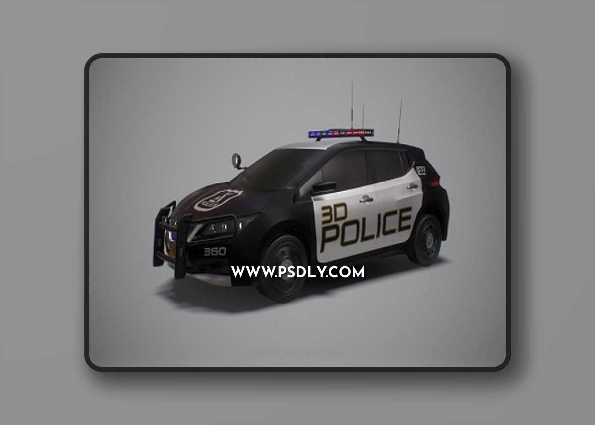 Nissan Leaf Police Car 3D Model