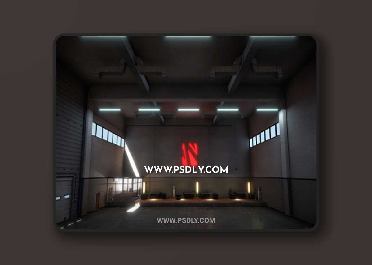 Office and Truck Garage 3D Model