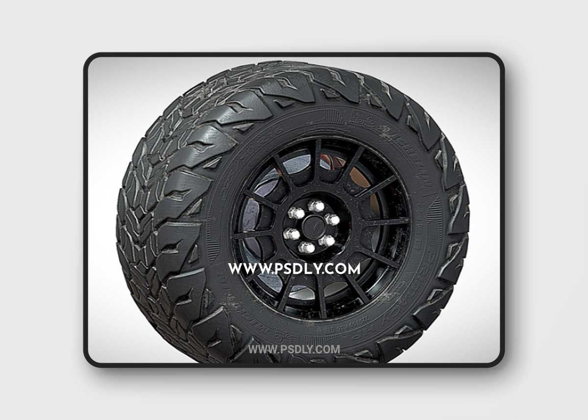 Offroad Tire Game Ready 3D Model