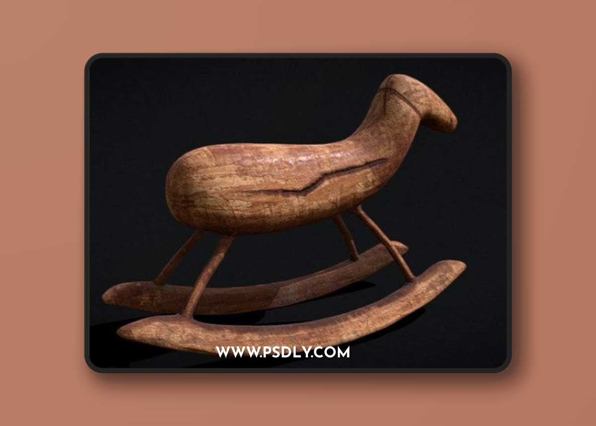 Rustic Medieval Rocking Horse 3D Model