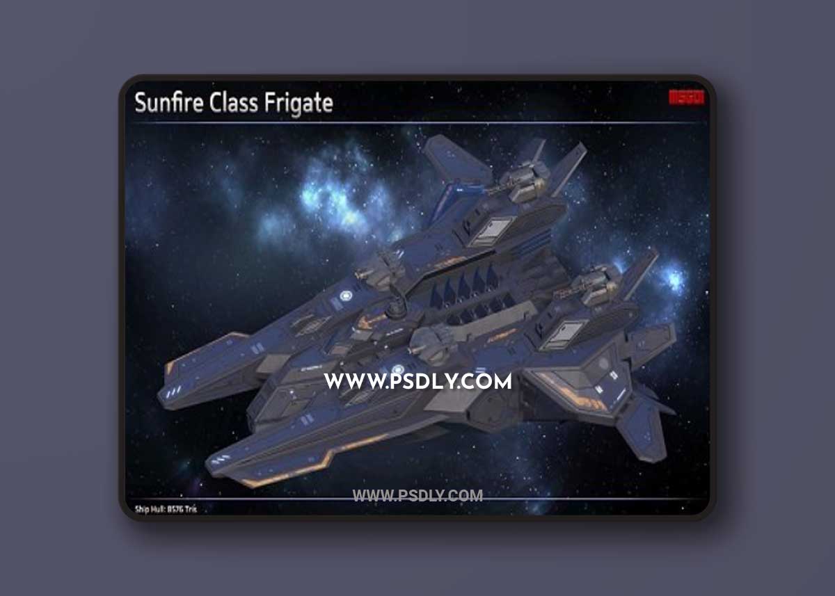 Scifi Frigate Sunfire 3D Model