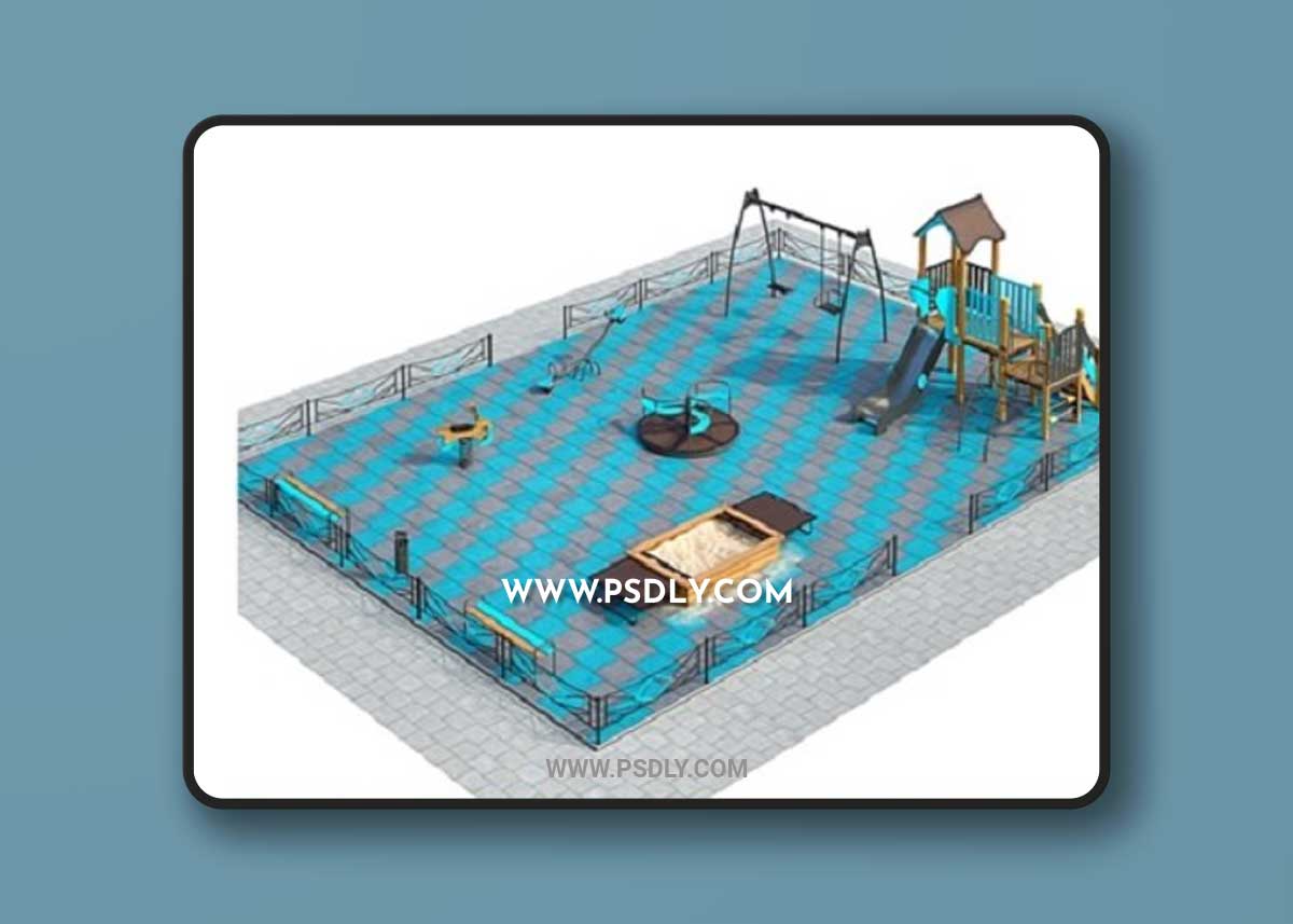 Stylish-turquoise-playground.-Playground
