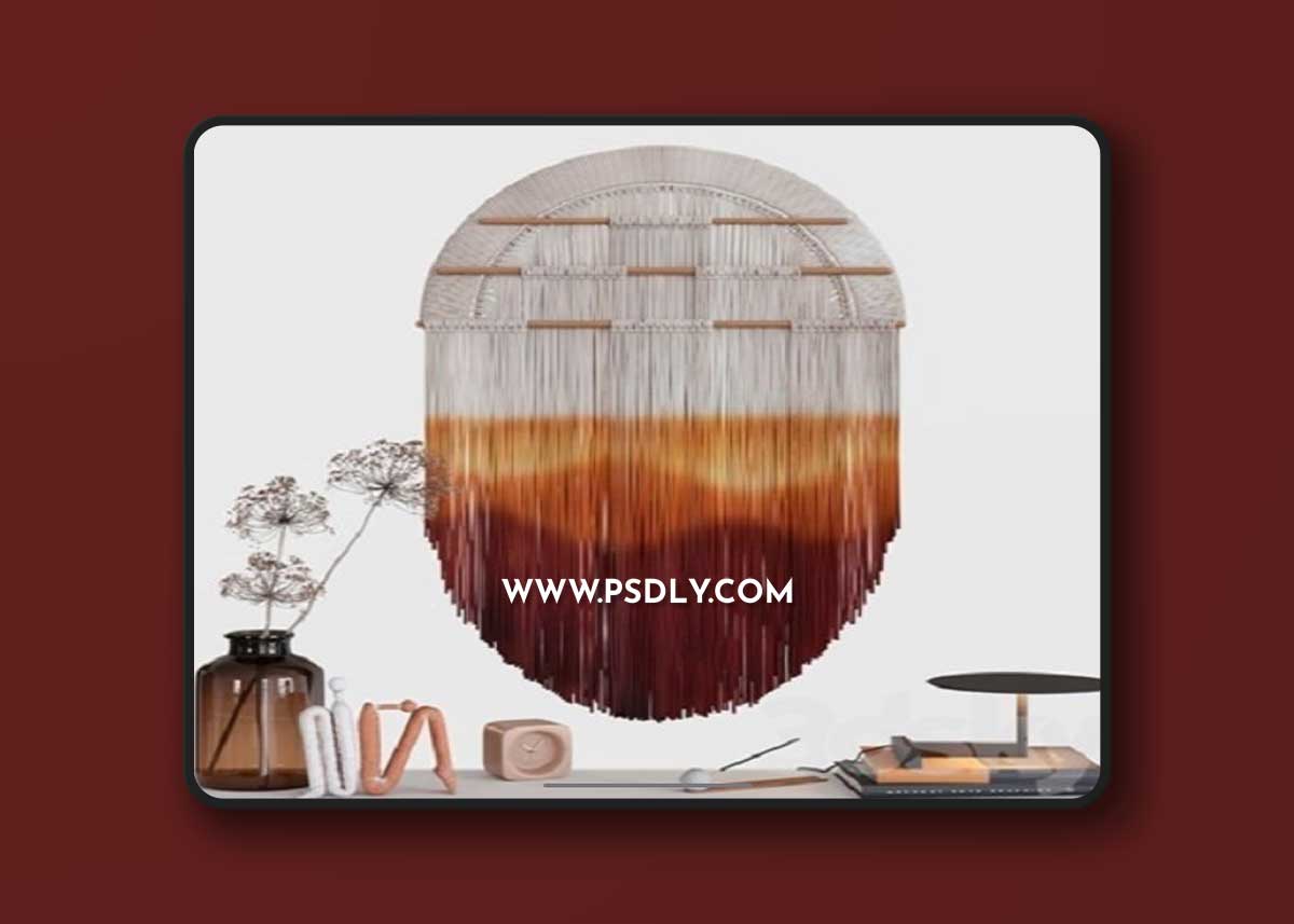 Teddy and Wool Macrame Decor Set 02 3D Model