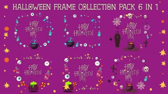 Videohive Halloween Frames Collection Pack 6 in 1 40142305