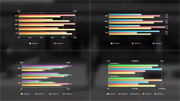 Videohive Horizontal Column Infographic 40114821