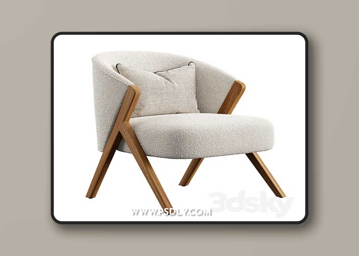 ARMCHAIR UPHOLSTERED Zara Home 3D Model