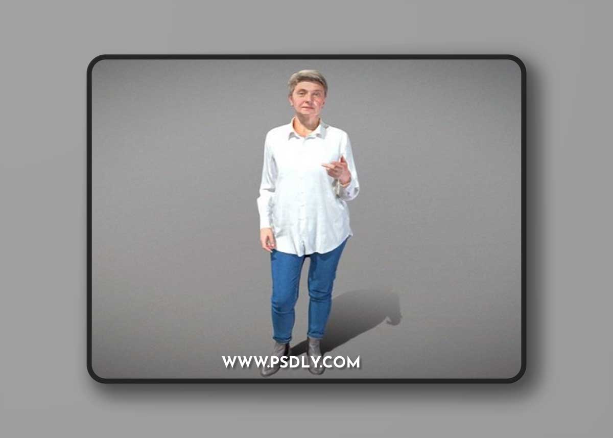 Adult woman in casual style 140 3D Model